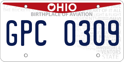 OH license plate GPC0309