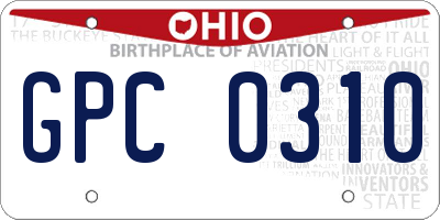 OH license plate GPC0310