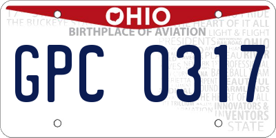 OH license plate GPC0317