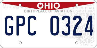 OH license plate GPC0324