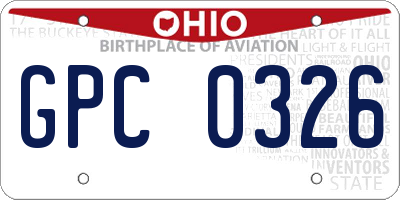 OH license plate GPC0326