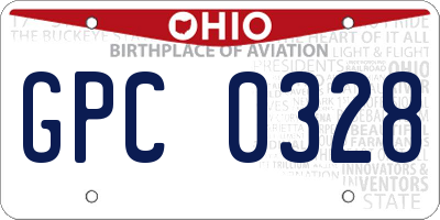 OH license plate GPC0328