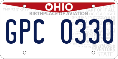 OH license plate GPC0330