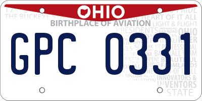 OH license plate GPC0331