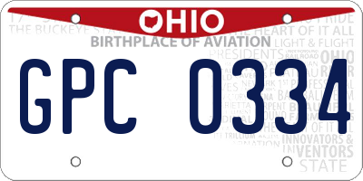 OH license plate GPC0334
