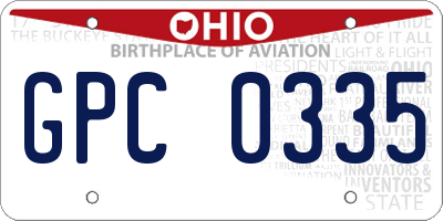 OH license plate GPC0335
