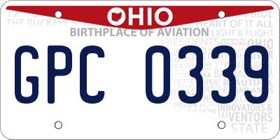 OH license plate GPC0339