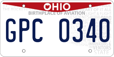 OH license plate GPC0340
