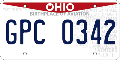 OH license plate GPC0342