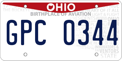 OH license plate GPC0344