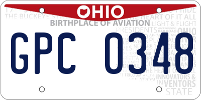 OH license plate GPC0348
