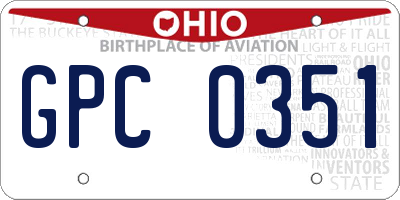 OH license plate GPC0351