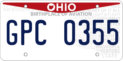OH license plate GPC0355
