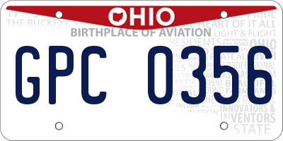OH license plate GPC0356