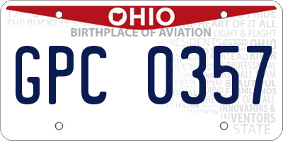 OH license plate GPC0357