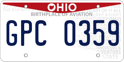 OH license plate GPC0359