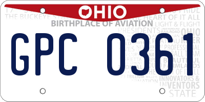 OH license plate GPC0361