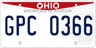 OH license plate GPC0366