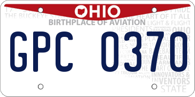 OH license plate GPC0370