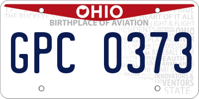 OH license plate GPC0373