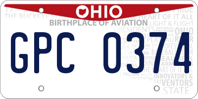 OH license plate GPC0374