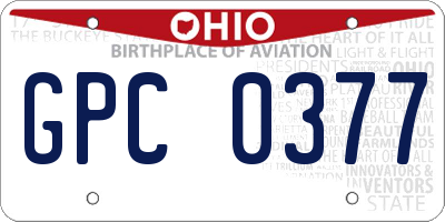 OH license plate GPC0377