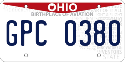 OH license plate GPC0380