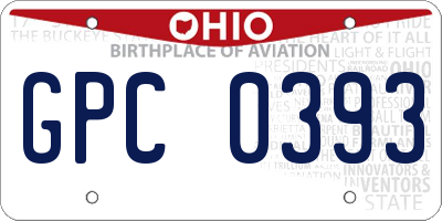 OH license plate GPC0393