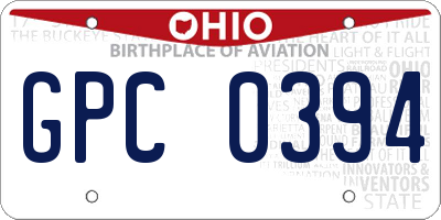 OH license plate GPC0394