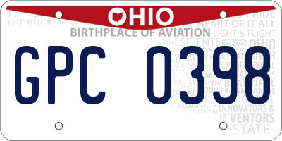 OH license plate GPC0398