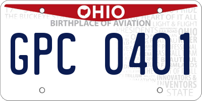 OH license plate GPC0401
