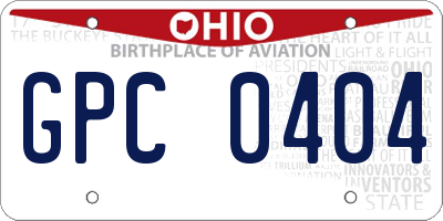 OH license plate GPC0404