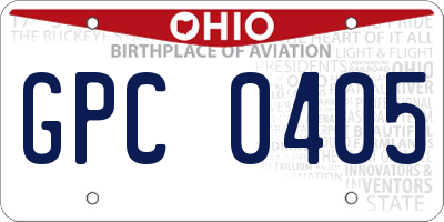 OH license plate GPC0405