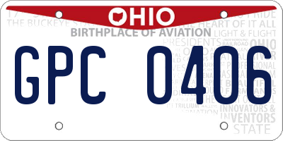 OH license plate GPC0406