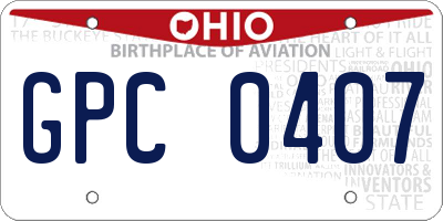 OH license plate GPC0407