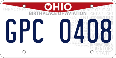 OH license plate GPC0408
