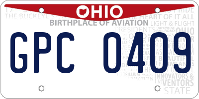 OH license plate GPC0409