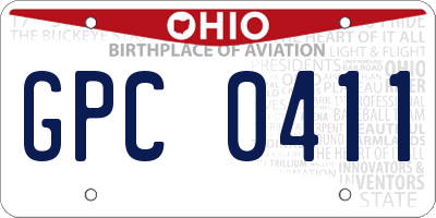 OH license plate GPC0411