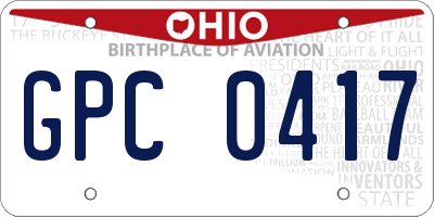 OH license plate GPC0417