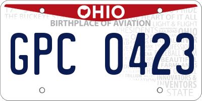 OH license plate GPC0423