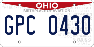 OH license plate GPC0430