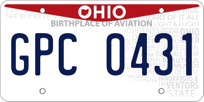 OH license plate GPC0431