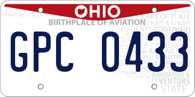 OH license plate GPC0433