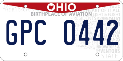 OH license plate GPC0442
