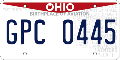OH license plate GPC0445