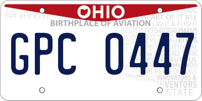 OH license plate GPC0447