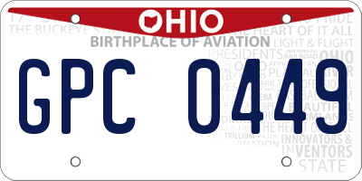 OH license plate GPC0449