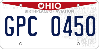 OH license plate GPC0450
