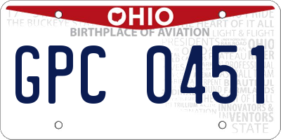 OH license plate GPC0451