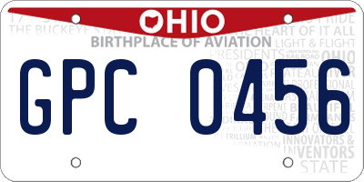 OH license plate GPC0456